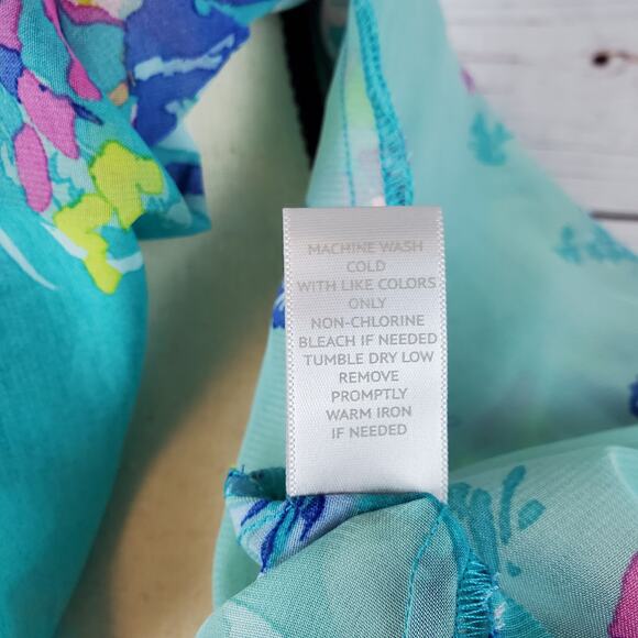 Avenue SS Open Front Chiffon Cardigan Women's 18/20 Teal Floral Lightweight NWT - Picture 7 of 10